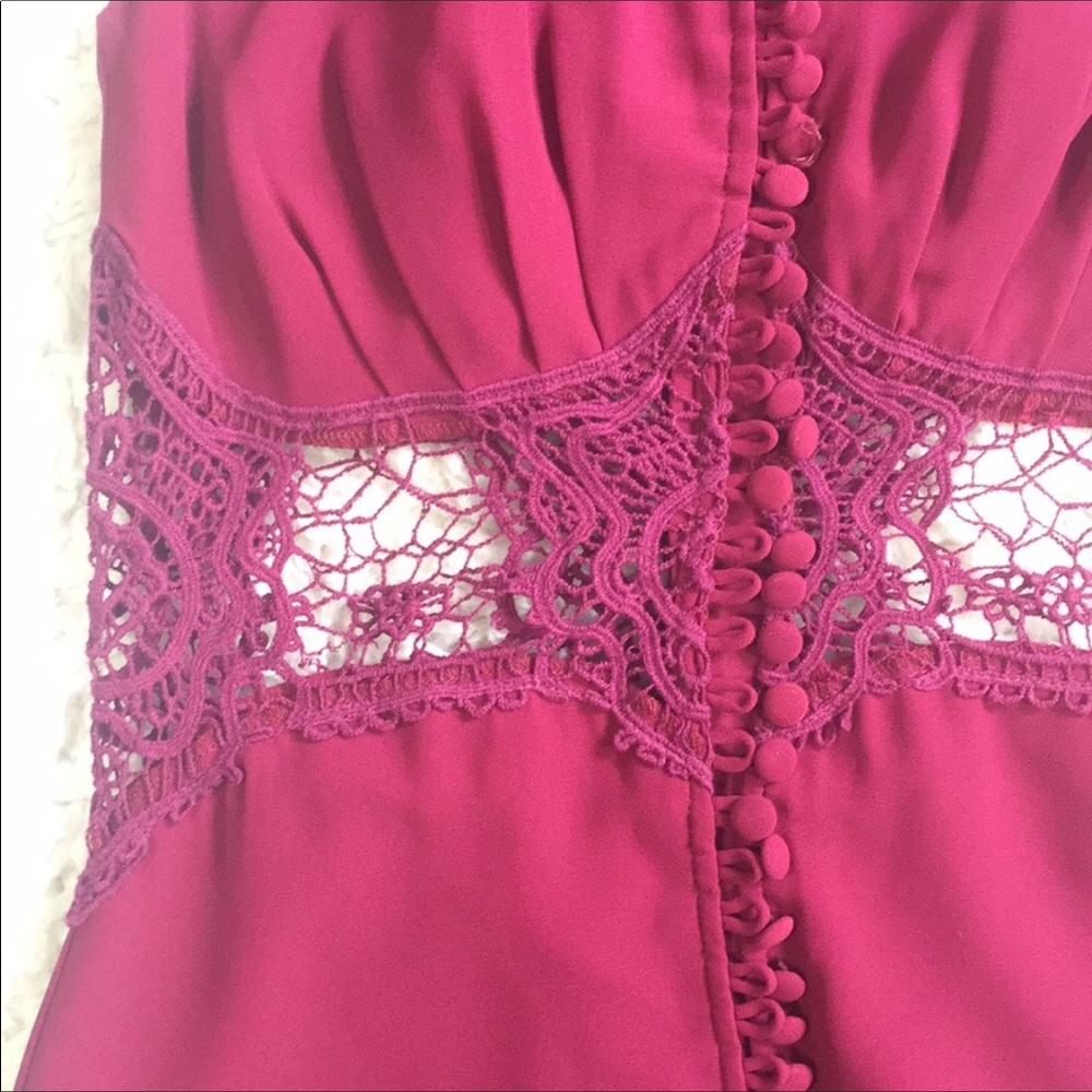 Jarlo  maroon lace cut out corset look dress